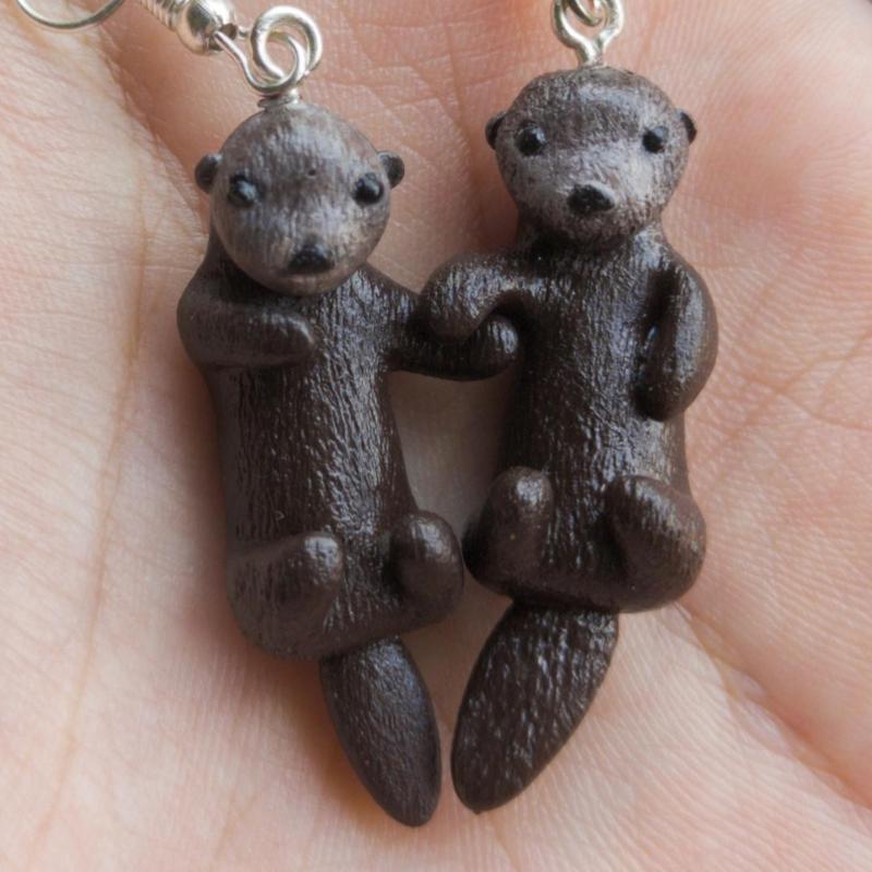 cute otters charms - a love like no otter - necklace - earrings - pendants - keychain