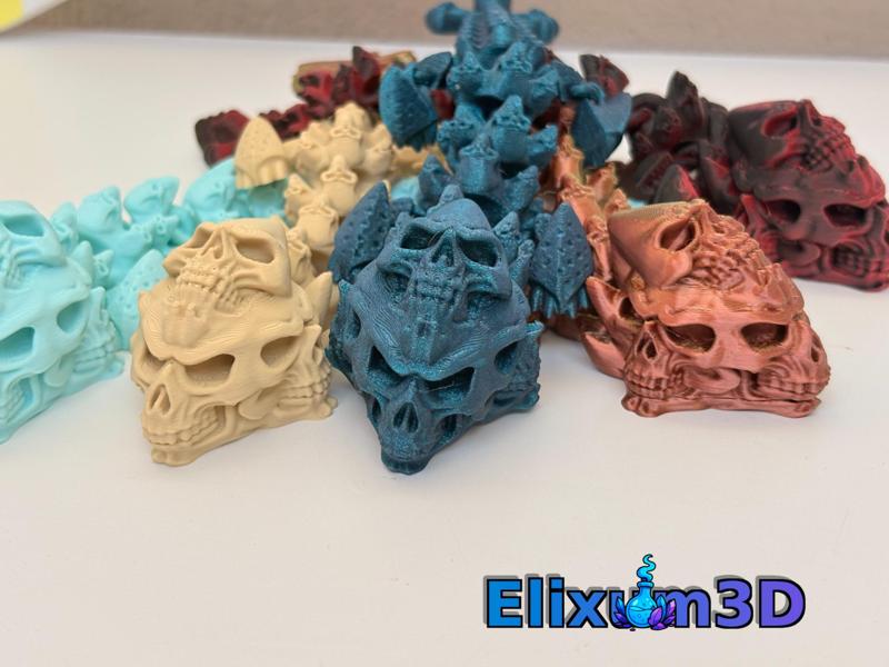 Dragon demon skull articulated