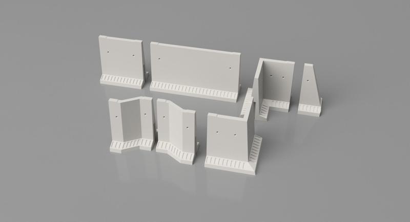 Tall Barriers Pack II - for tabletop and Dioramas
