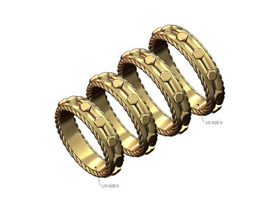 Split bolt head side braided band US sizes 6to9 3D print model