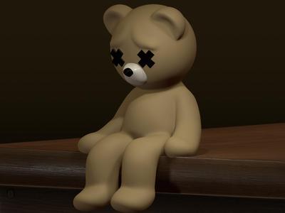 Sad sitting bear
