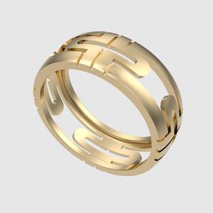 Bold Geometric Pattern Ring 3D print