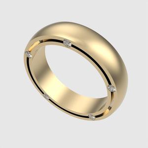 Sleek Modern Inset Diamond Ring 3D print