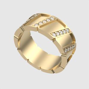 Modern Geometric Band Ring 3D print