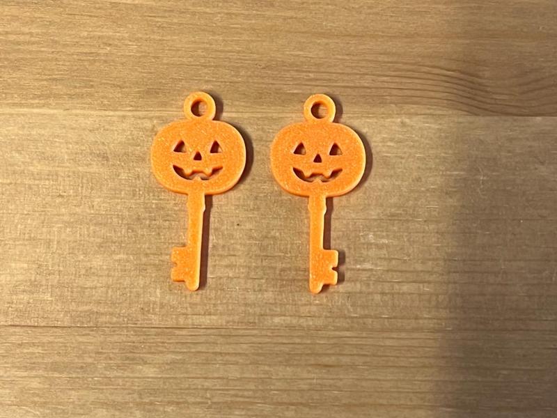 pumpkin key earrings