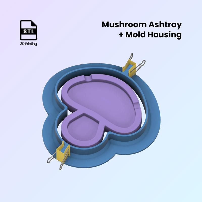 Mushroom Ashtray and Mold Housing, Master Template for Mold Making