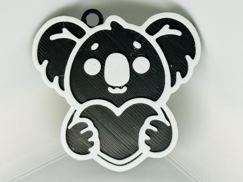 Koala with a Heart Keychain