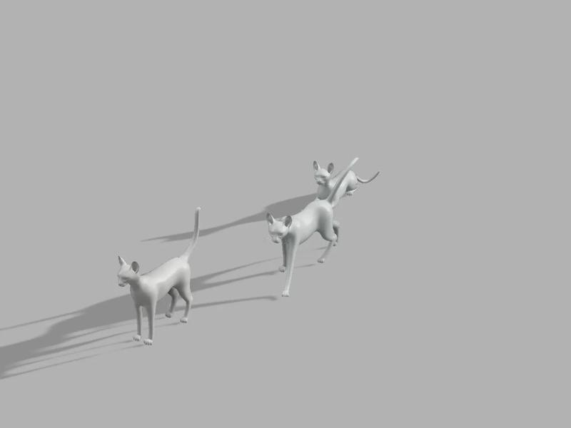 Three slender dogs
