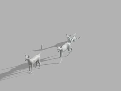 Three slender dogs