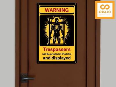 PLAstic Warning Sign: Trespasser Alert