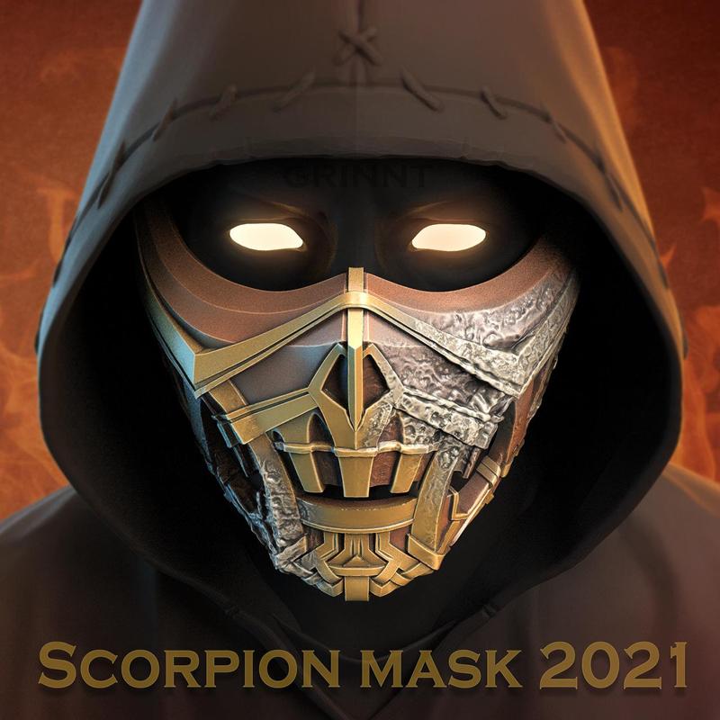 Scorpion mask for face from Mortal Kombat 2021 3D print model