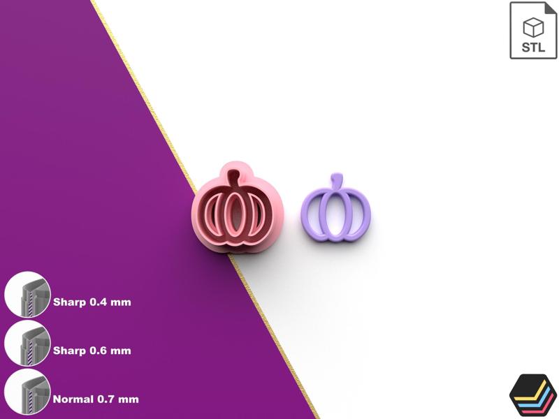 Polymer Clay Cutter Hollow Pumpkin *7 Size *3 Cut Version | Halloween Cutter | STL file for 3D printing