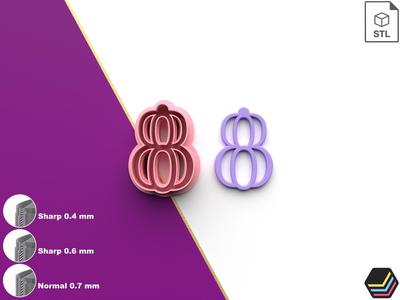 Polymer Clay Cutter Double Pumpkin *6 Size *3 Cut Version | Halloween Cutter | STL file for 3D printing