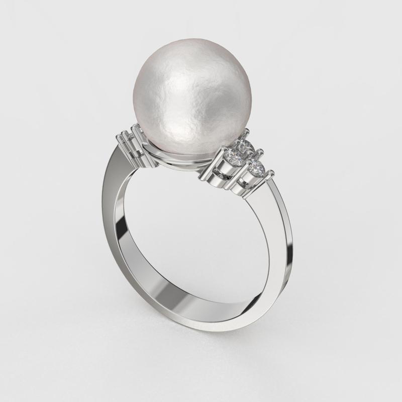 Printable ring with pearl 10mm STL
