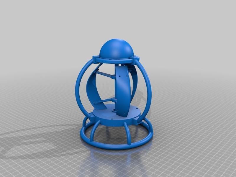 wind turbine generator 3 blades curved rounded support stand