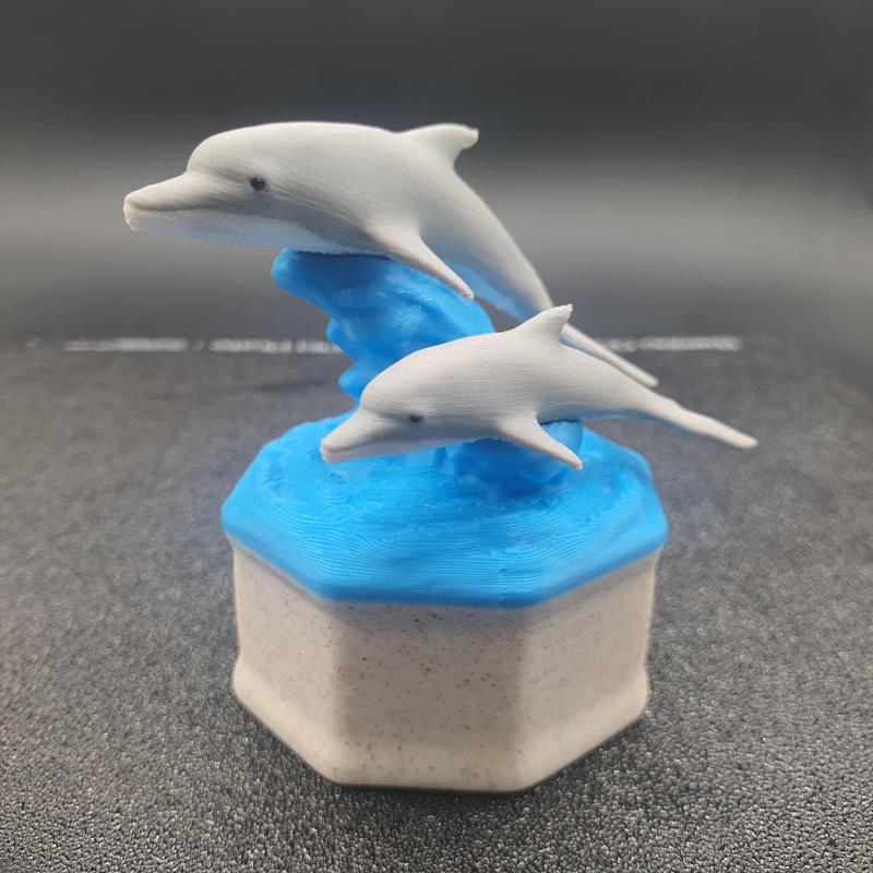 Dolphins Riding a Wave Home Decor