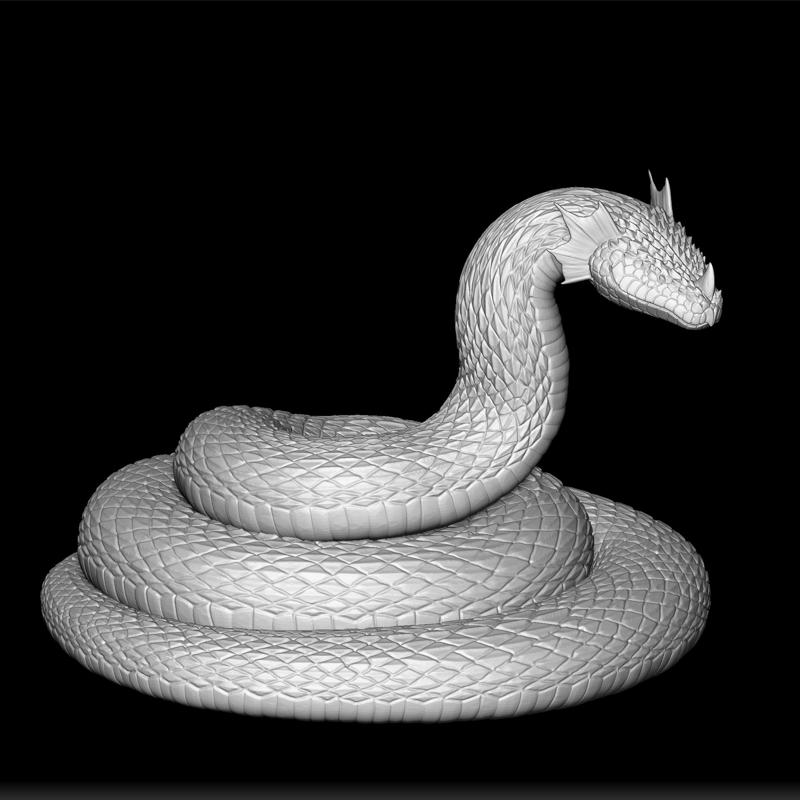 Giant Snake - 3D Print Snake Sculpture - Mythical Snake Figurine - Serpent Design - Fantasy Snake Statue