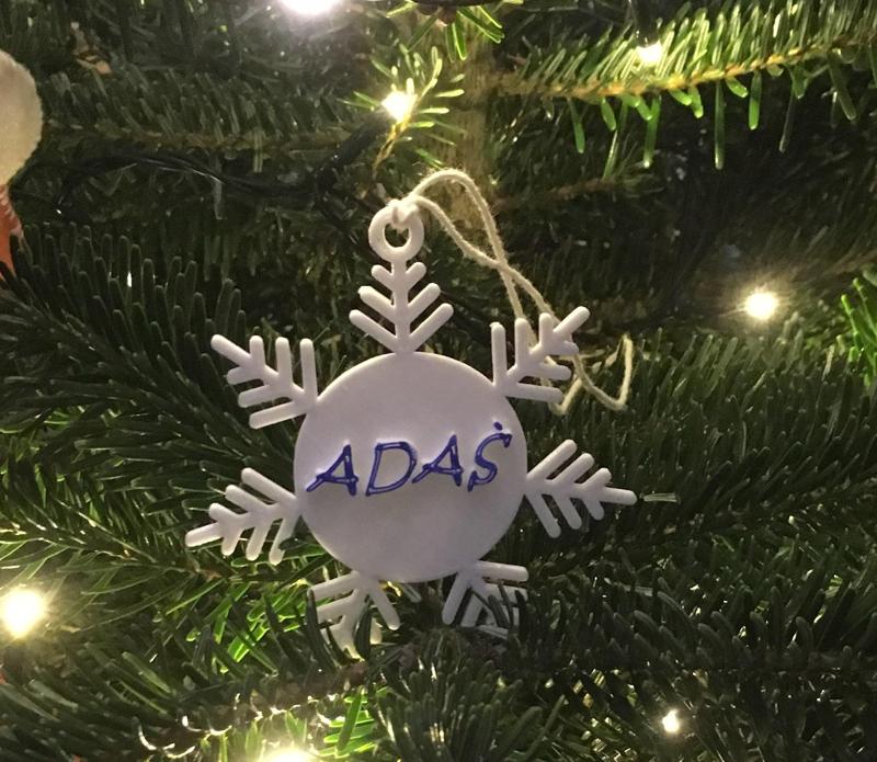 Snowflake ornament with name