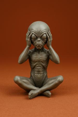 Hear-No-Evil Alien 3D Model – Extraterrestrial STL for 3D Printing