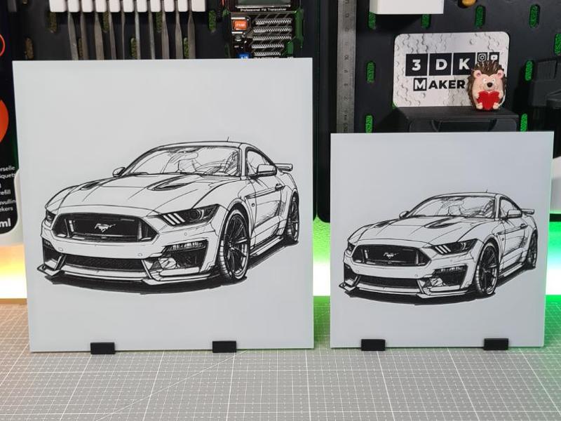 Ford Mustang - Hueforge - 3 Colors