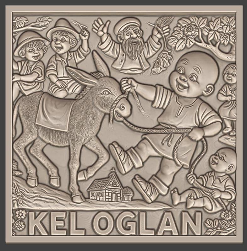 Playful Kel Oğlan Bas Relief, Bas-Relief, 3d Print, CNC Stl Model