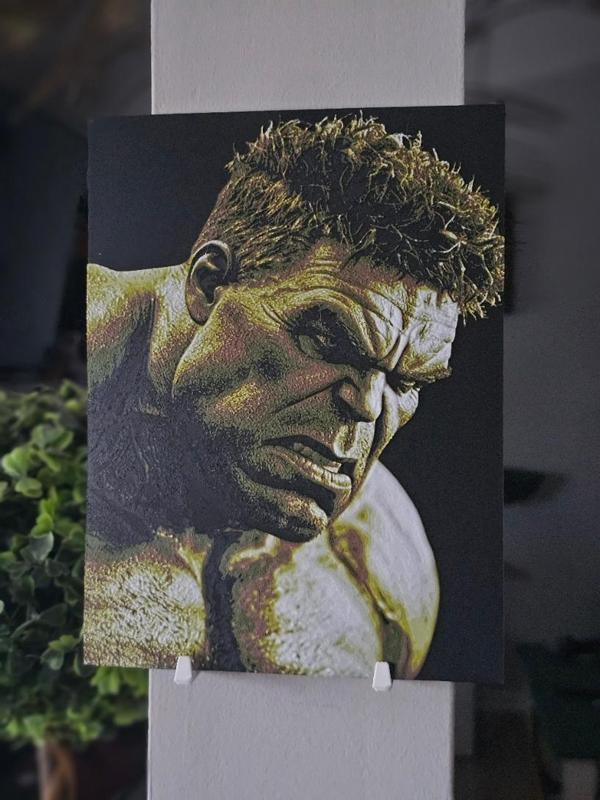 Hulk Hueforge 3D Printed Texture Wall Art