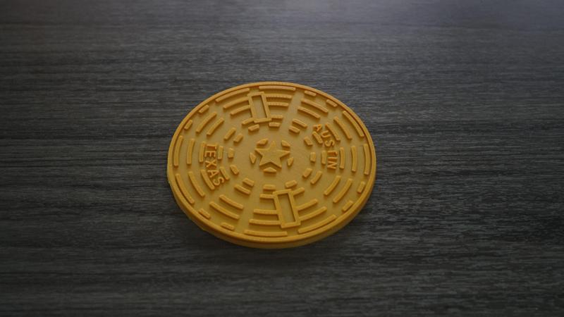 Austin, Texes manhole cover coaster