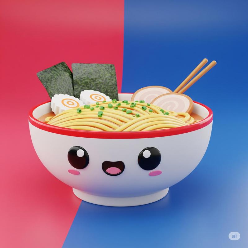 Kawaii Ramen Bowl - Cute 3D Printable Japanese Food