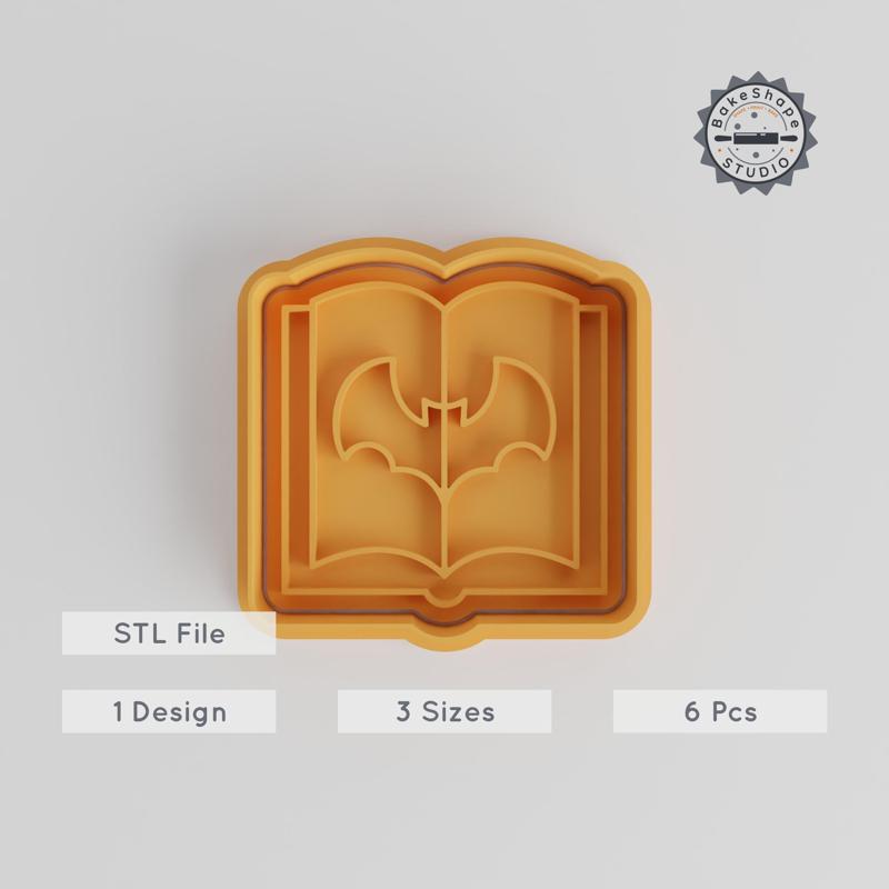 Spooky Stories Cookie Cutter & Stamp Set, 6 Pieces, S/M/L Sizes, Perfect for Halloween Baking & Fondant Decorations