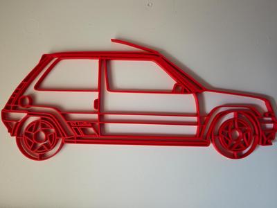 Renault 5 GT Turbo Line Art