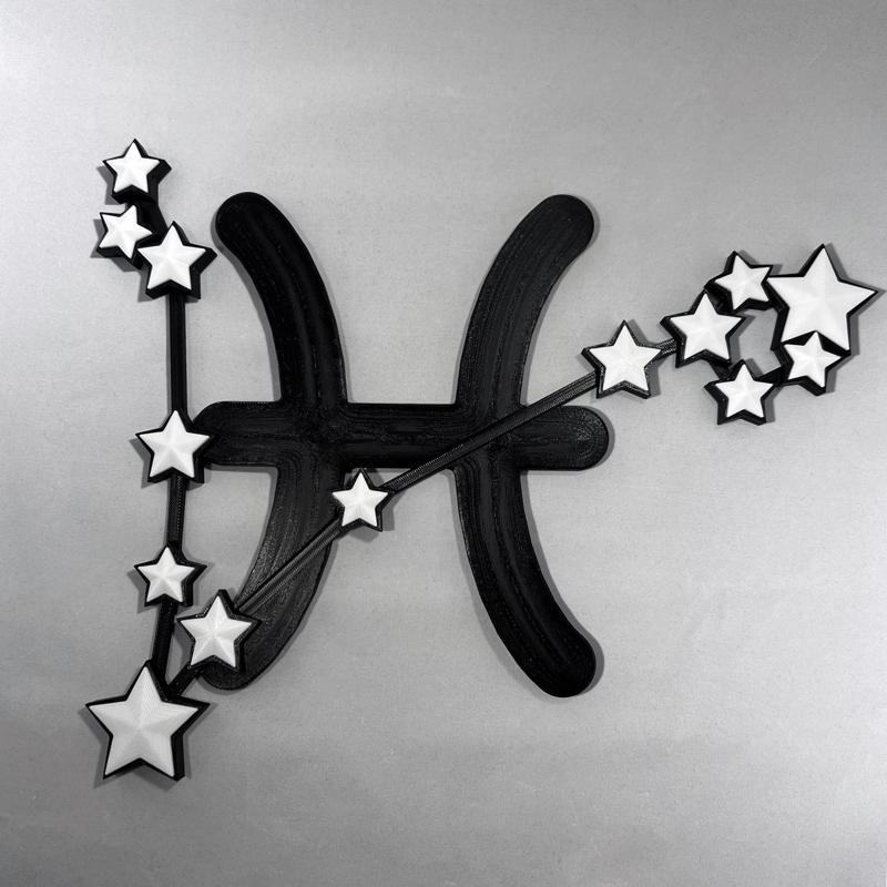 Pisces Zodiac Constellation – 3D Printable Pisces Art STL Files - NO AMS - COMMERCIAL LICENSE ♓︎