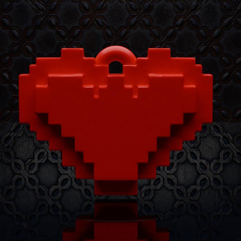 Pixelated Heart Keychain