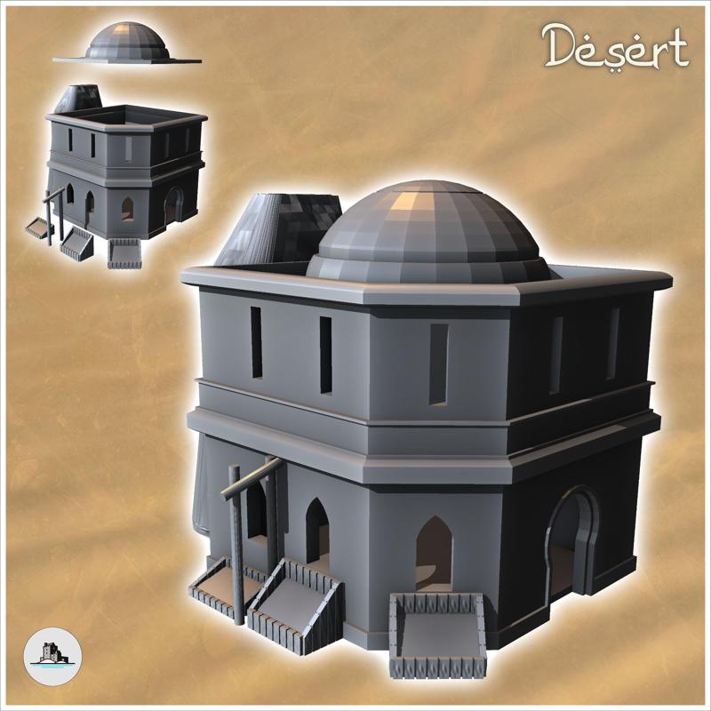Medieval desert roof dome building with shopping baskets and floor (18) - Medieval Gothic Feudal Old Archaic Saga 28mm 15mm RPG