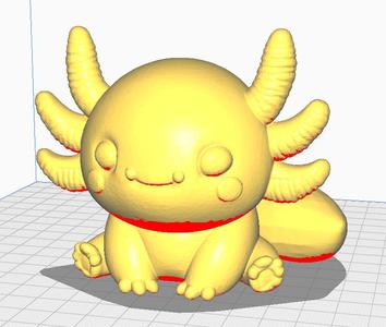 Baby Axolotl Character 3D Model