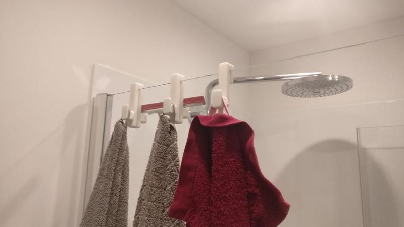 towel hook shower frame