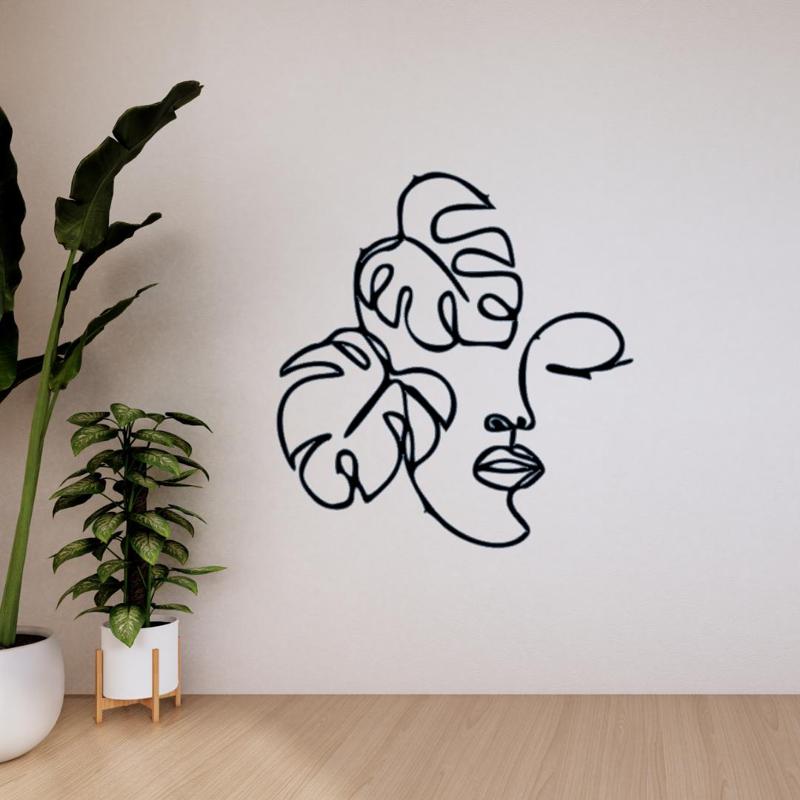 Aesthetic line drawing wall art