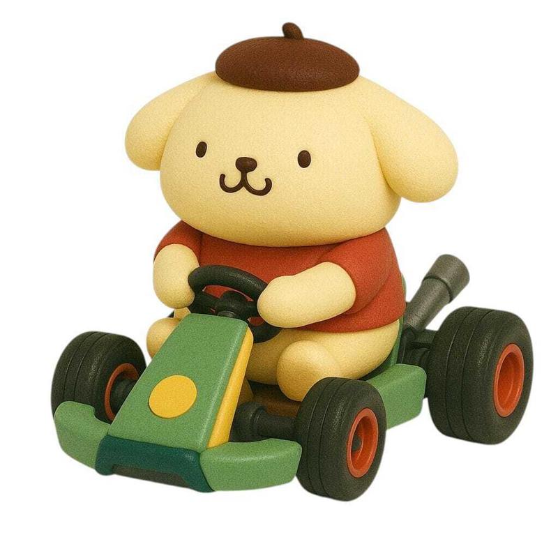 hello kitty go kart pompompurin
