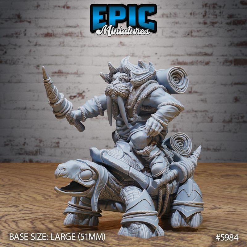 Walrus Folk Warrior Riding / Northern Sea Warrior / Snow Tribe / Arctic Fighter / Humanoid Ice Creature / Animal Hybrid Encounter