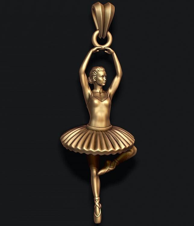 Ballerina ballet dancer pendant 3D print model