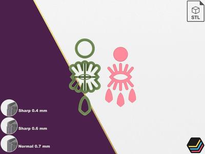 Polymer clay cutters Evil Eye | 5 Size *3 Cut Version | Mystic Cutters | STL file for 3D printing