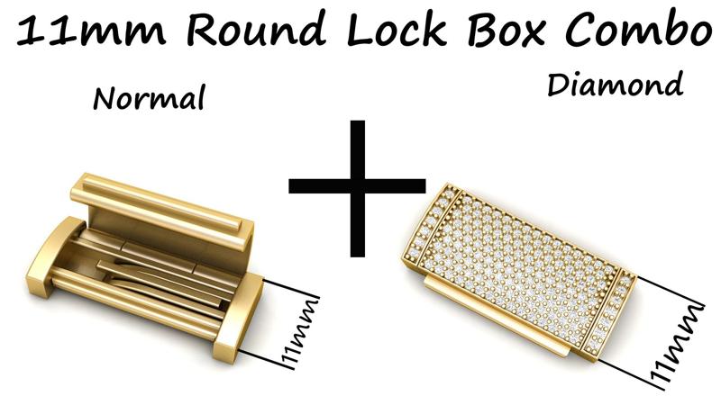 11 mm Rectangular Lock Box Combo of Plain and Diamond