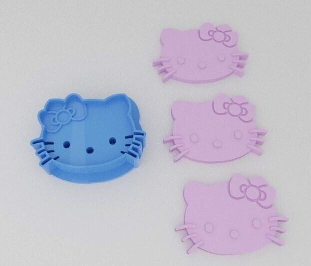 Hello kitty  Polymer Clay Cutter | simple | STL file for 3D printing
