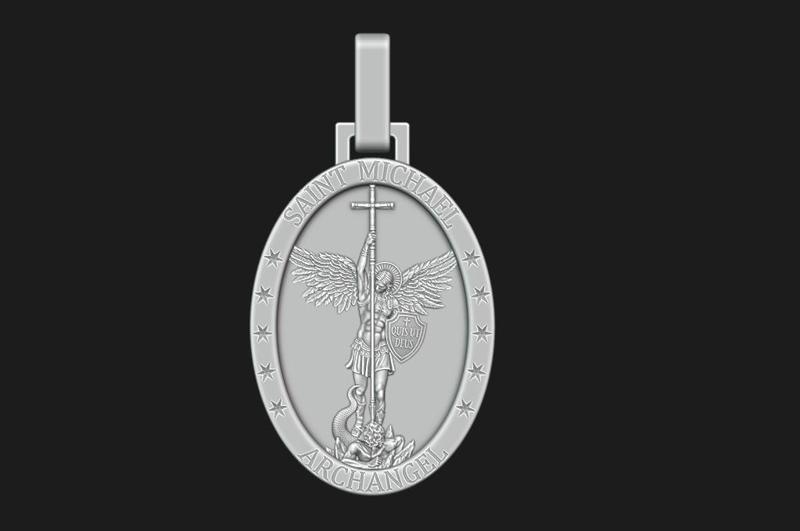 Saint Michael Archangel Pendant Oval