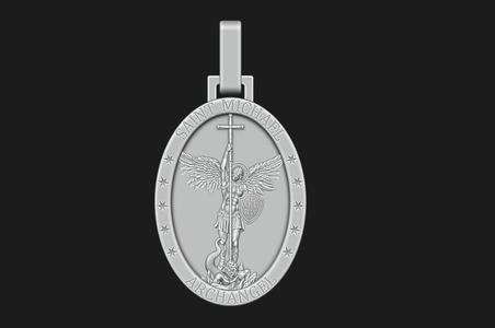 Saint Michael Archangel Pendant Oval