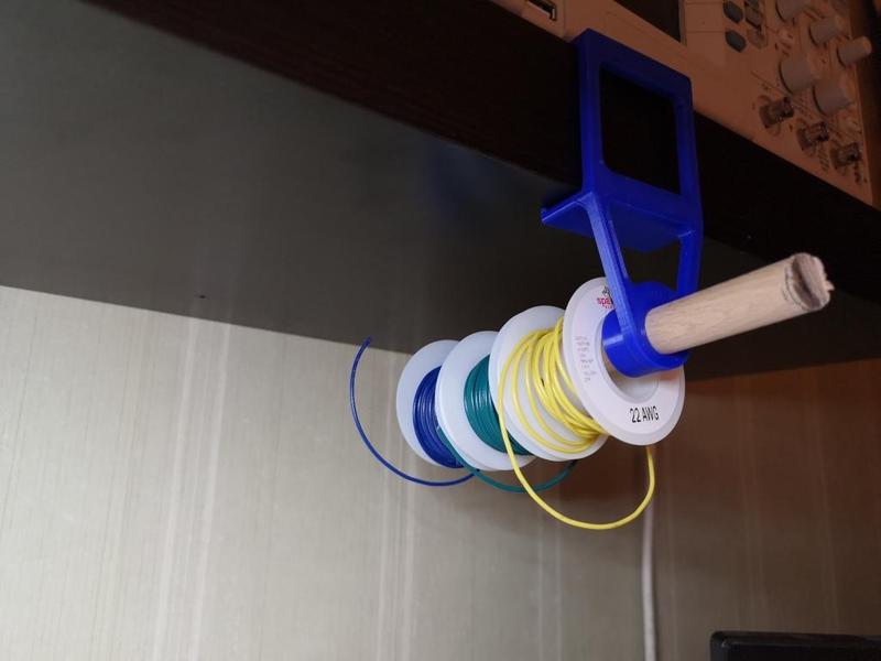 Spool hanger for IKEA Lack shelf (customizable for other shelfs)