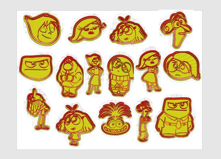 FONDANT SUPER SET OF 16 two-piece COOKIE CUTERS FROM INSIDE OUT - 16 COOKIE CUTERS IN 2 PIECES FROM INSIDE OUT - FROM INSIDE OUT