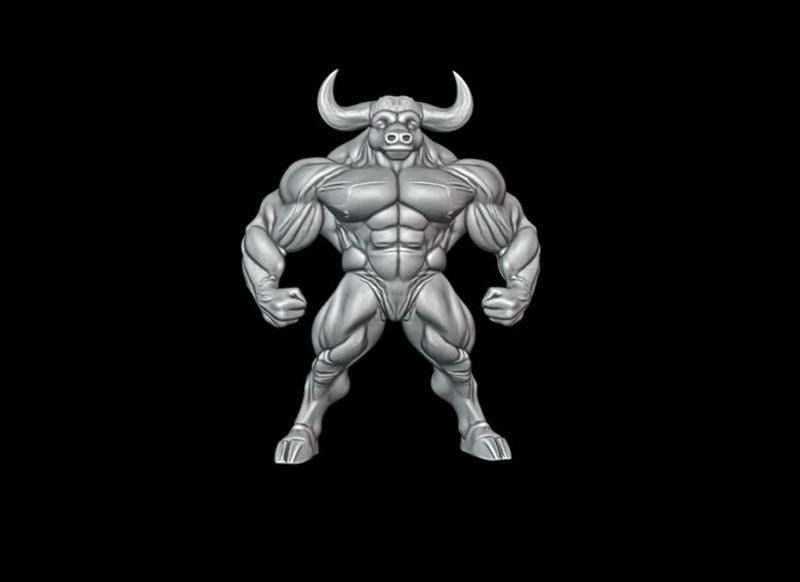 Body Enhanced Bull I220 Gift Bust Figure Unique & Detailed 3D Print Model