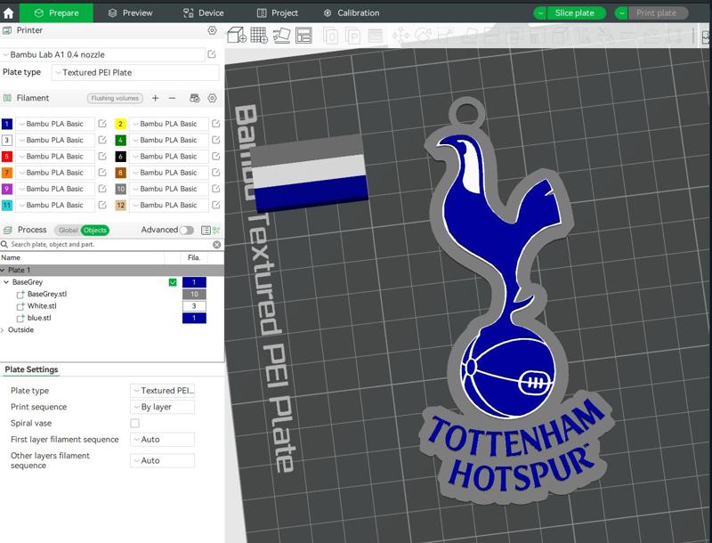Premier League Tottenham Hotspur keychan badge printable and renderable