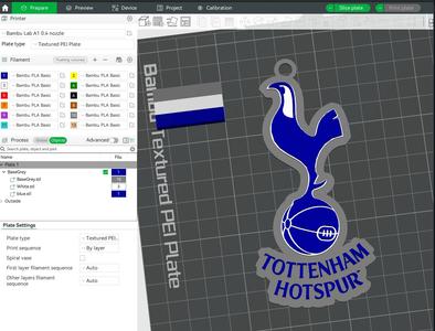 Premier League Tottenham Hotspur keychan badge printable and renderable