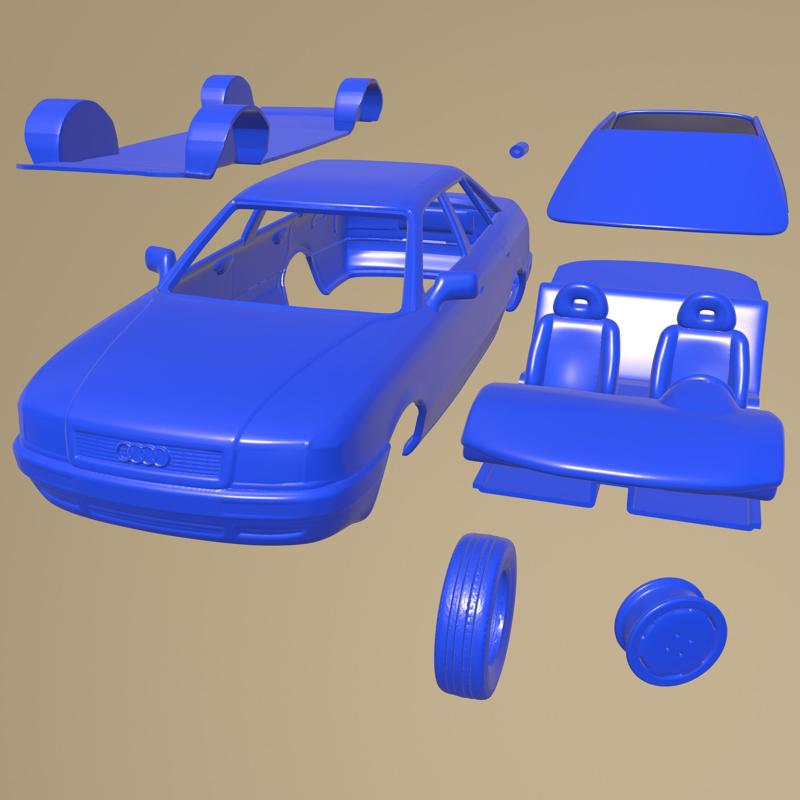 Audi 80 B4 1991 PRINTABLE CAR IN SEPARATE PARTS